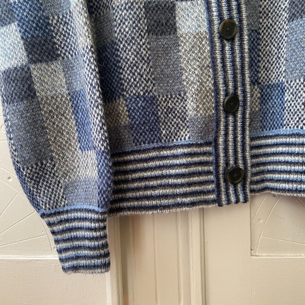 Madewell Patchwork Jacquard Cardigan in Heather Coastline - Picture 3 of 5
